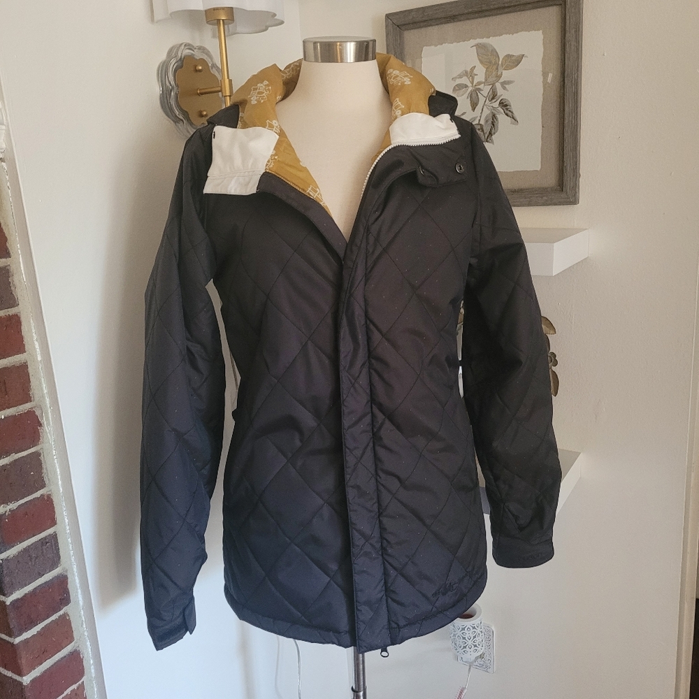 Womens Black Burton Dryride diamond-quilted snowboarding Jacket Size 7